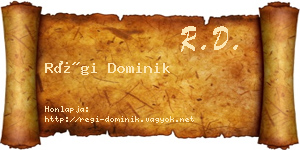 Régi Dominik névjegykártya